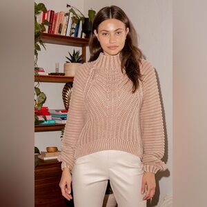 Free People Cotton Sweetheart Cableknit Sweater